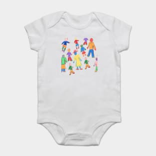 Multicolored People Baby Bodysuit